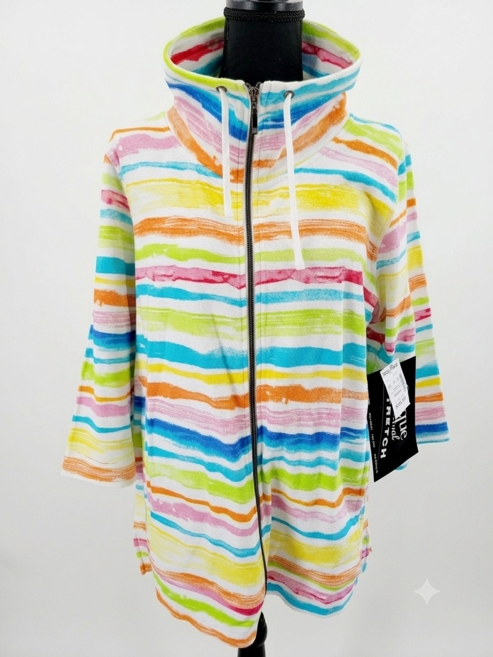 Onque Casuals Multicolor Striped Zip-Up Hoodie